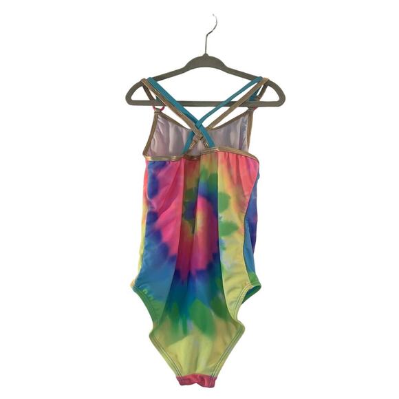 JUICY COUTURE Girl’s Tie Dye One Piece Rainbow Swimsuit / Size: 8 - Picture 2 of 8